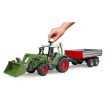 Bruder Fendt Vario 211 traktor homlokrakodóval és pótkocsival - KP JÁTÉK