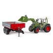 Bruder Fendt Vario 211 traktor homlokrakodóval és pótkocsival - KP JÁTÉK