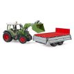 Bruder Fendt Vario 211 traktor homlokrakodóval és pótkocsival - KP JÁTÉK