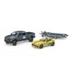 Bruder RAM 2500 Power Wagon autószállító utánfutóval - KP JÁTÉK