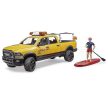 Bruder RAM 2500 Power Wagon Lifeguard figurával, evezős deszkával, fény- és hangmodullal - KP JÁTÉK