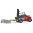 Bruder Linde HT 160 targonca raklappal és 3 hálós ládával - KP JÁTÉK