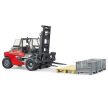 Bruder Linde HT 160 targonca raklappal és 3 hálós ládával - KP JÁTÉK