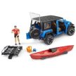Bruder Jeep Wrangler Rubicon Unlimited kajakkal és figurával - KP JÁTÉK
