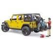 Bruder Jeep Wrangler Rubicon Unlimited hegyikerékpárral és kerékpárossal - KP JÁTÉK