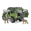 Bruder Land Rover Defender terepjáró erdésszel és kutyával - KP JÁTÉK
