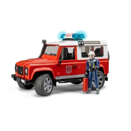 Bruder Land Rover Defender Tűzoltóautó tűzoltó figurával - KP JÁTÉK