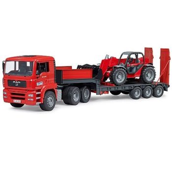 Bruder MAN TGA tréler Manitou MLT 633 teleszkópos homlokrakodóval - KP JÁTÉK