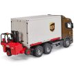Bruder Scania Super 560R UPS logisztikai teherautó targoncával - KP JÁTÉK