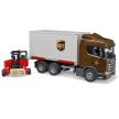 Bruder Scania Super 560R UPS logisztikai teherautó targoncával - KP JÁTÉK