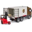Bruder Scania Super 560R UPS logisztikai teherautó targoncával - KP JÁTÉK