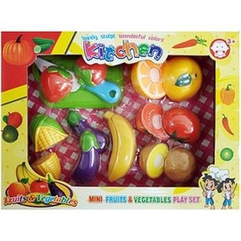 Műanyag vágható gyümölcs és zöldség 14 darabos készlet - KP JÁTÉK
