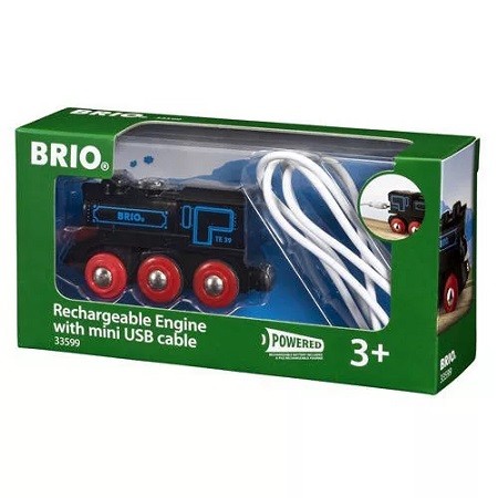 BRIO Fekete akkumulátoros mozdony mini USB-vel - KP JÁTÉK
