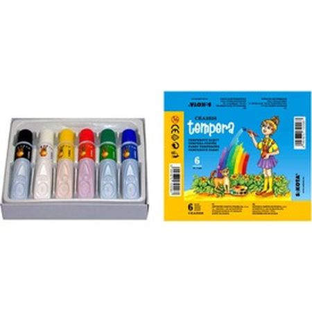 Színes tempera 6 darabos készlet - 7 ml - KP JÁTÉK