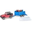SIKU Jeep lószállító utánfutóval és 1 db lóval - KP JÁTÉK