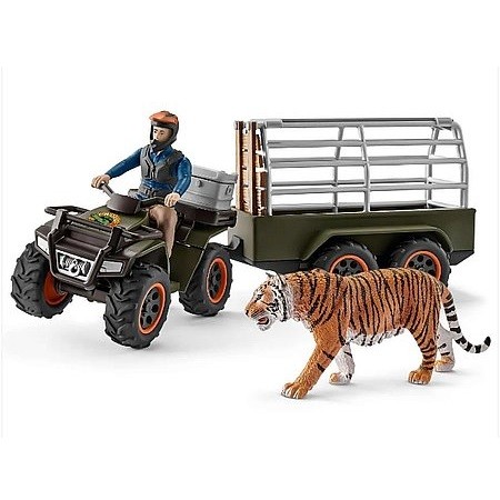 Schleich quad pótkocsival és vadőrrel - KP JÁTÉK