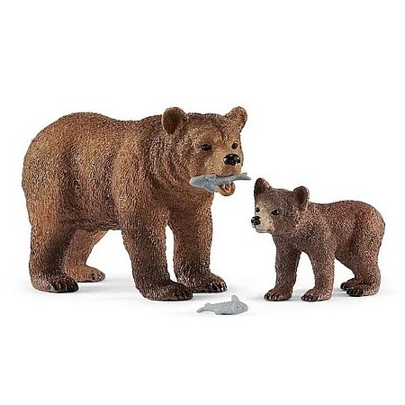 Schleich Grizzly medve anya kölyökkel - KP JÁTÉK
