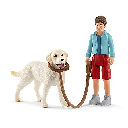 Schleich séta Labrador retrieverrel - KP JÁTÉK