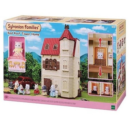 Sylvanian Families Piros tetős emeletes tornyos ház - KP JÁTÉK