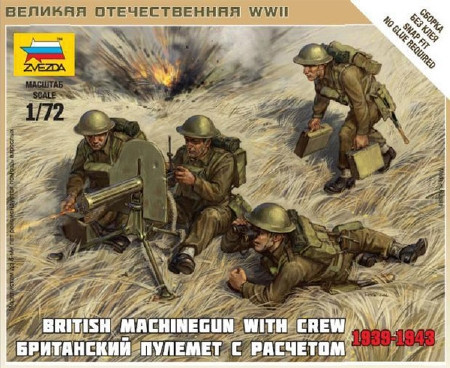 Zvezda British Machine Gun wcrew 1939-42 1:72 - KP JÁTÉK