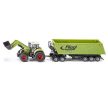 SIKU Claas Axion 850 traktor homlokrakodóval és Fliegl utánfutóval - KP JÁTÉK