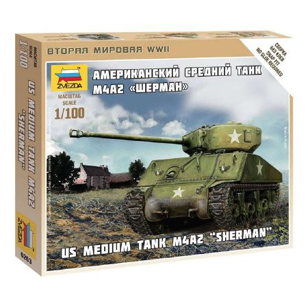 Zvezda US Medium Sherman M4 1:100 - KP JÁTÉK
