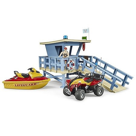 Bruder Bworld Lifeguard állomás quaddal és személyi vízi járművel - KP JÁTÉK
