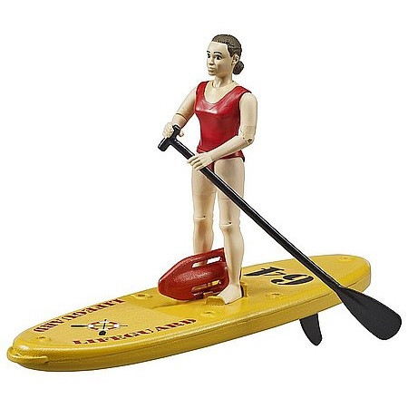 Bruder Bworld Lifeguard figura evezős deszkával - KP JÁTÉK