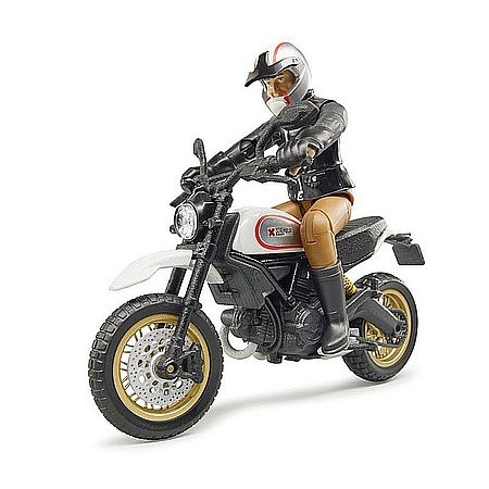 Bruder Scrambler Ducati Desert Sled motorkerékpár motoros figurával - KP JÁTÉK