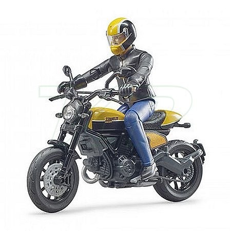 Bruder Bworld Scrambler Ducati Full Throttle motorkerékpár motoros figurával - KP JÁTÉK