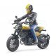 Bruder Bworld Scrambler Ducati Full Throttle motorkerékpár motoros figurával - KP JÁTÉK