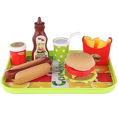 Ételkészlet hamburger hotdog 8 darabos - KP JÁTÉK