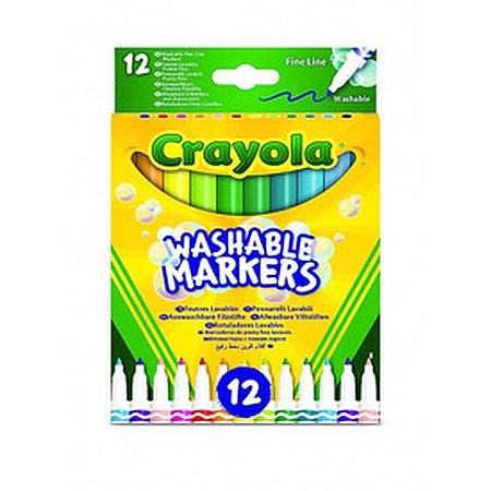 Crayola Kimosható vékony filctoll 12 db - KP JÁTÉK