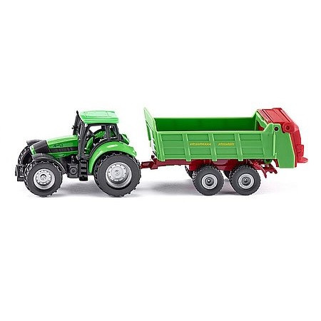 SIKU Deutz-Fahr traktor univerzális szóró utánfutóval - KP JÁTÉK