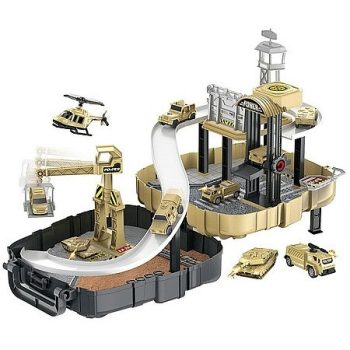 Parkolóház katonai járművekkel táskában - KP JÁTÉK