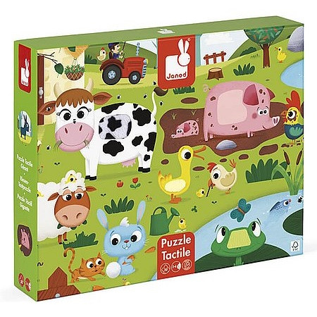 Janod Farm állatok tapintós puzzle 20 db - KP JÁTÉK