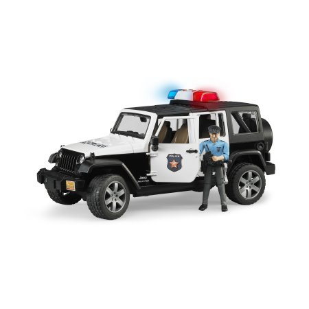 Bruder Jeep Wrangler Unlimited Rubicon rendőrségi jármű fehér figurával (02526)