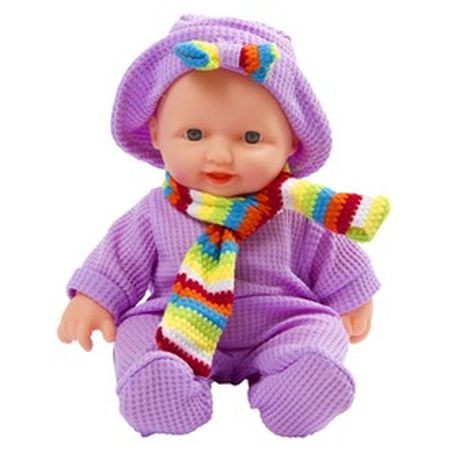 Játékbaba ruhában sállal - 24 cm többféle (08126)